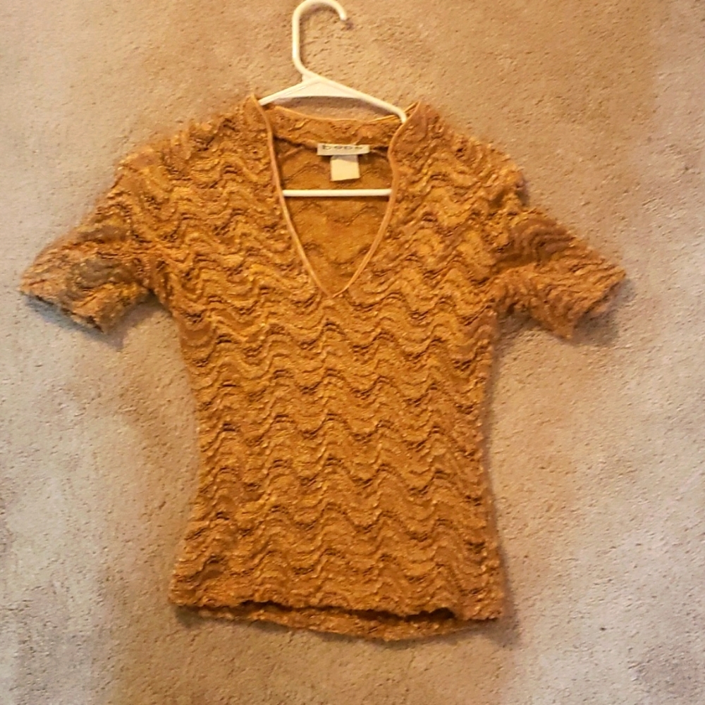 Semi Sheer Gold Top